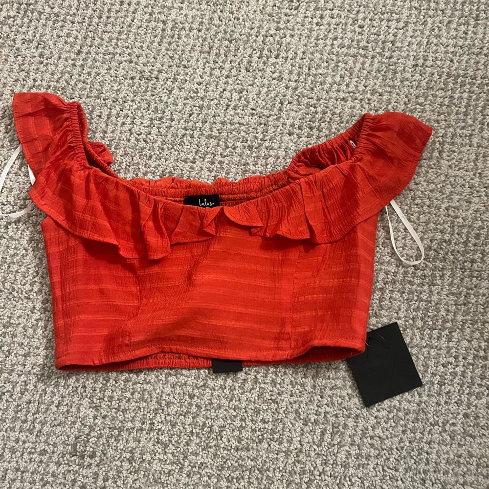 Lulus red ruffle top